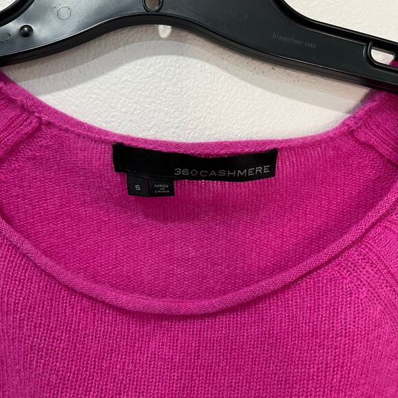 360Cashmere Pink Crewneck Sweater Soft Lightweight Luxury Knit Women’s Sz S - Picture 3 of 6